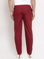 Jainish Men's Maroon Solid Cotton Track Pants ( JOG 011Maroon ) | Grocsy