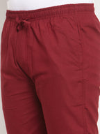 Jainish Men's Maroon Solid Cotton Track Pants ( JOG 011Maroon ) | Grocsy