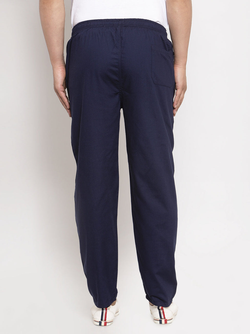 Jainish Men's Navy Blue Solid Cotton Track Pants ( JOG 011Navy ) | Grocsy