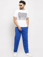 Jainish Men's Blue Solid Cotton Track Pants ( JOG 011Royal-Blue ) | Grocsy