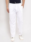 Jainish Men's White Solid Cotton Track Pants ( JOG 011White ) | Grocsy