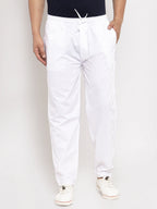 Jainish Men's White Solid Cotton Track Pants ( JOG 011White ) | Grocsy