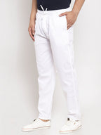 Jainish Men's White Solid Cotton Track Pants ( JOG 011White ) | Grocsy