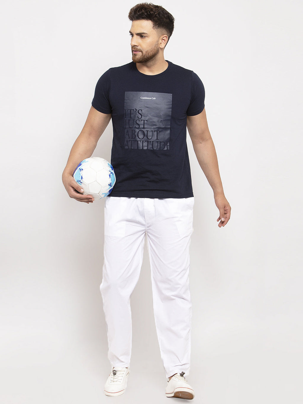 Jainish Men's White Solid Cotton Track Pants ( JOG 011White ) | Grocsy