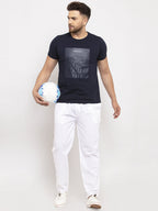 Jainish Men's White Solid Cotton Track Pants ( JOG 011White ) | Grocsy