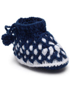 Chutput Kids Woollen Hand Knitted Self Desgin Booties - Blue | Grocsy