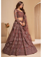 Myra Brown Heavy Embroidered Designer Lehenga | Grocsy