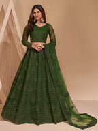 Myra Mehendi Green Heavy Embroidered Designer Lehenga | Grocsy