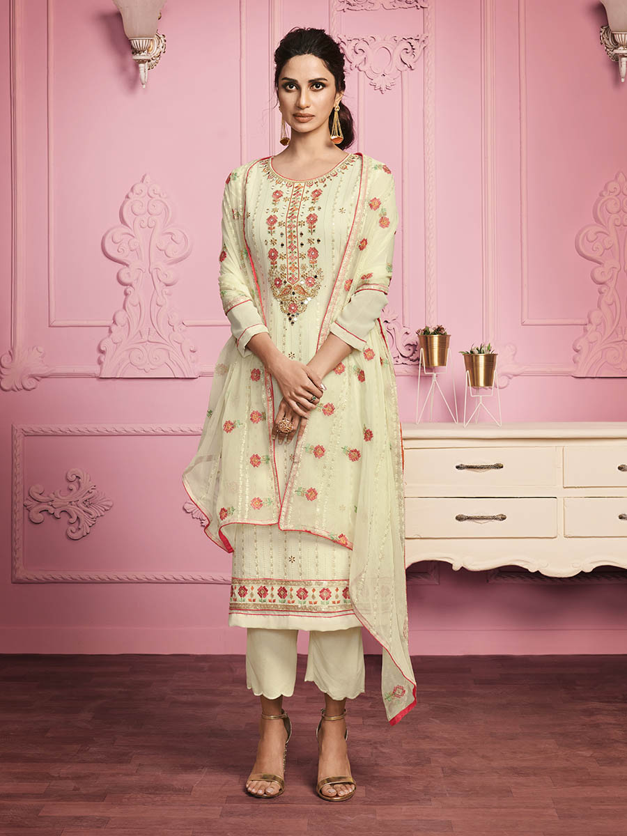 Myra Blush Pink Straight Cut Salwar Kameez | Grocsy