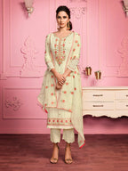 Myra Blush Pink Straight Cut Salwar Kameez | Grocsy