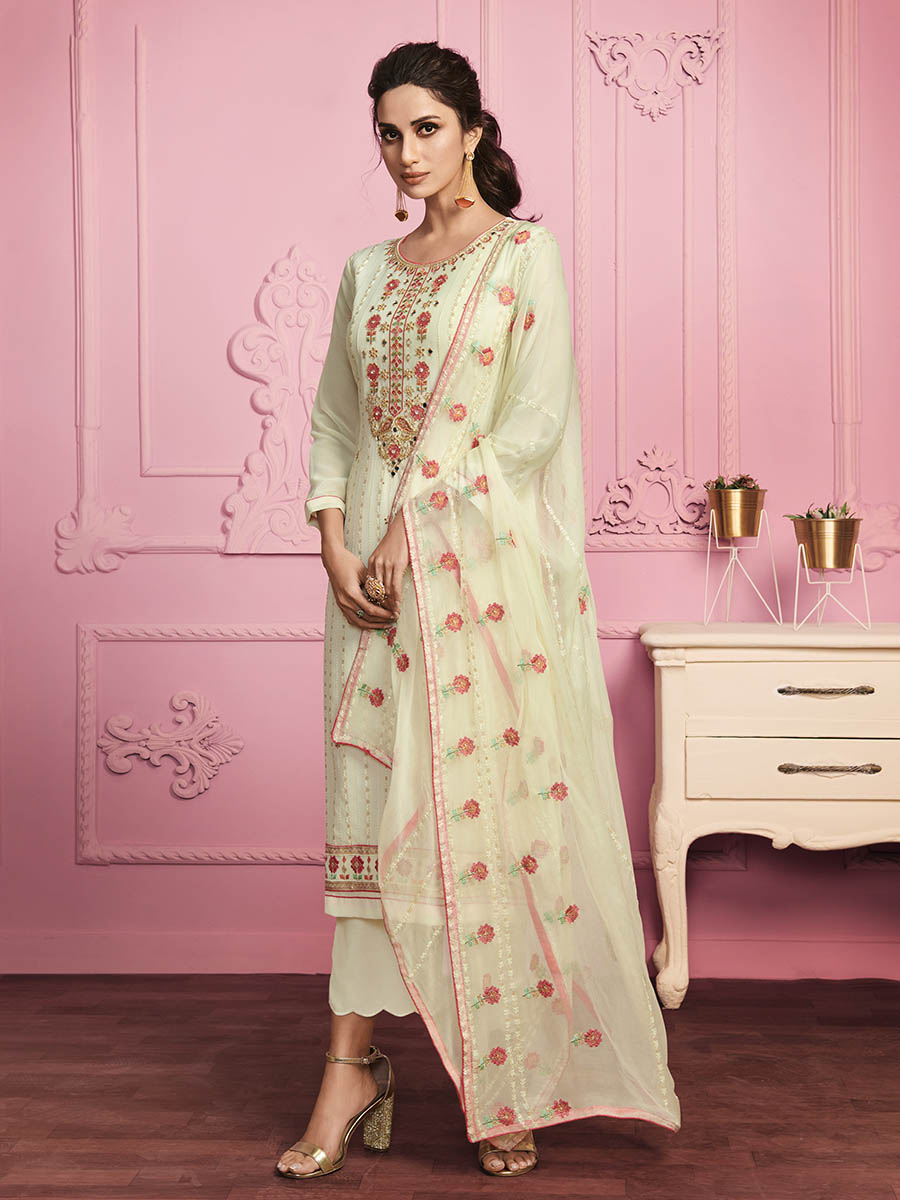 Myra Blush Pink Straight Cut Salwar Kameez | Grocsy