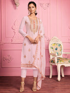 Myra Yellow Embroidered Salwar kameez | Grocsy