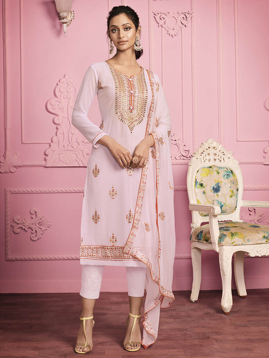 Myra Yellow Embroidered Salwar kameez | Grocsy