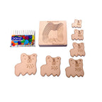 Kraftsman Stack up Puzzles/ Layered Puzzle Cute Dog Shape for Kids | Color Kit Included | 6 Pieces Puzzle | Grocsy