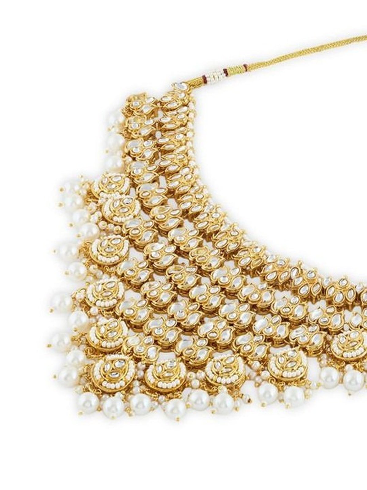 Jewel City Bridal Kundan Gold-Plated Choker Necklace Set with Jhumka Earrings for Women & Girls – Traditional Indian Wedding Jewelry with Pearls | Grocsy