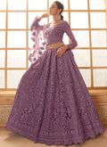 Vegaa Fashion Light Purple Net Thread Work Wedding Lehenga | Grocsy