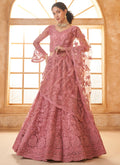 Vegaa Fashion Peach Net Thread Work Wedding Lehenga | Grocsy