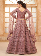 Vegaa Fashion Onion Pink Net Thread Work Wedding Lehenga | Grocsy