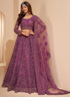 Vegaa Fashion Onion Pink Net Embroidery Designer Lehenga Choli | Grocsy