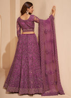 Vegaa Fashion Onion Pink Net Embroidery Designer Lehenga Choli | Grocsy