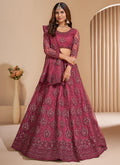 Vegaa Fashion Pink Net Embroidery Designer Lehenga Choli | Grocsy
