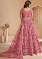 Vegaa Fashion Peach Net Embroidery Designer Lehenga Choli | Grocsy