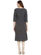 Ahalyaa Women Grey Printed Straight Kurta | Grocsy