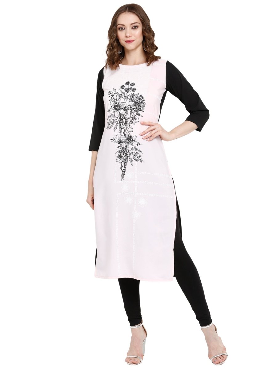 Ahalyaa Women Pink Printed Straight Kurta | Grocsy