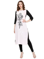 Ahalyaa Women Pink Printed Straight Kurta | Grocsy