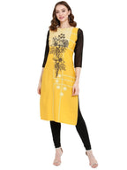 Ahalyaa Women Yellow Printed Straight Kurta | Grocsy