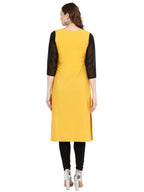 Ahalyaa Women Yellow Printed Straight Kurta | Grocsy