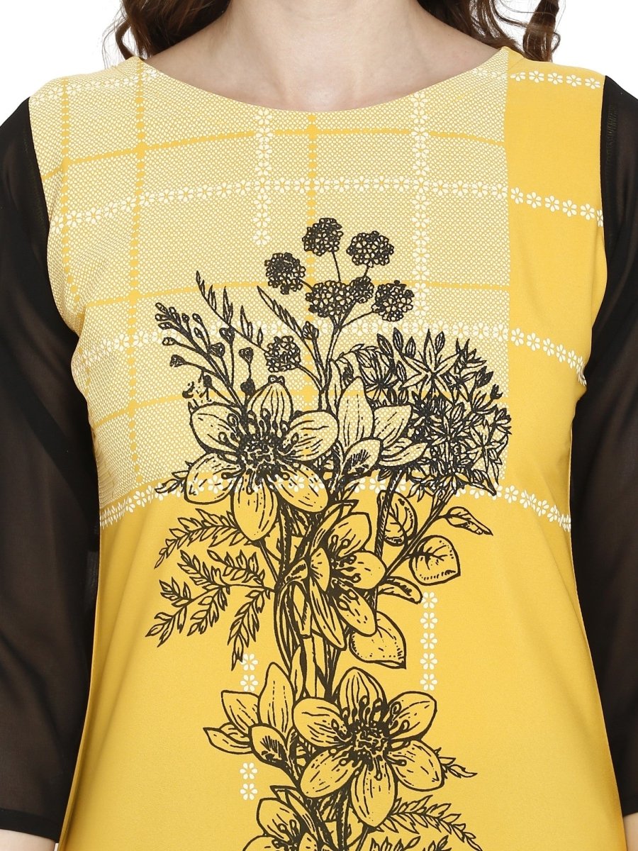 Ahalyaa Women Yellow Printed Straight Kurta | Grocsy