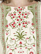 Ahalyaa Women Cream-Coloured Printed Straight Kurta | Grocsy