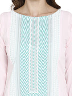 Ahalyaa Women Pink Printed Straight Kurta | Grocsy
