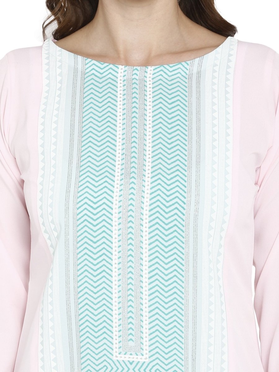 Ahalyaa Women Pink Printed Straight Kurta | Grocsy