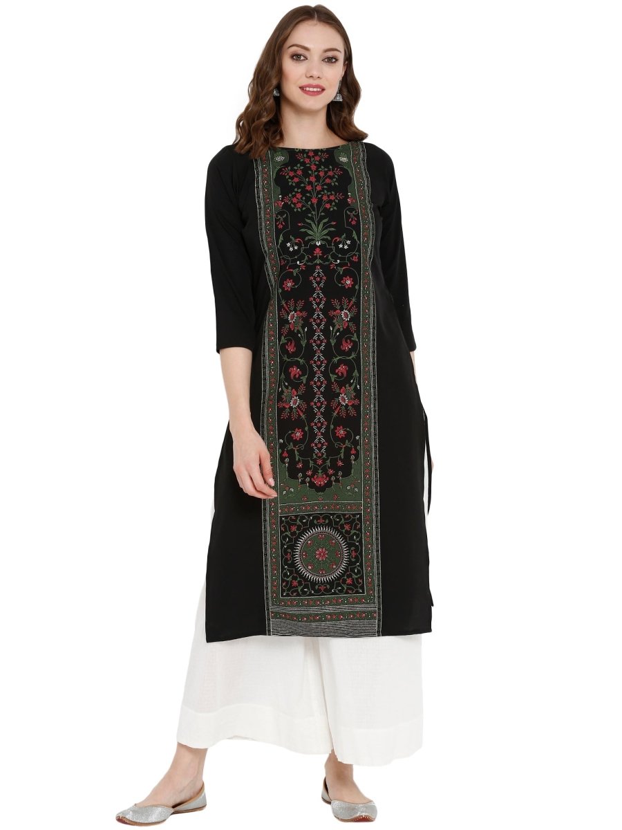 Ahalyaa Women Self Design Crepe Straight Beautiful Kurta | Grocsy