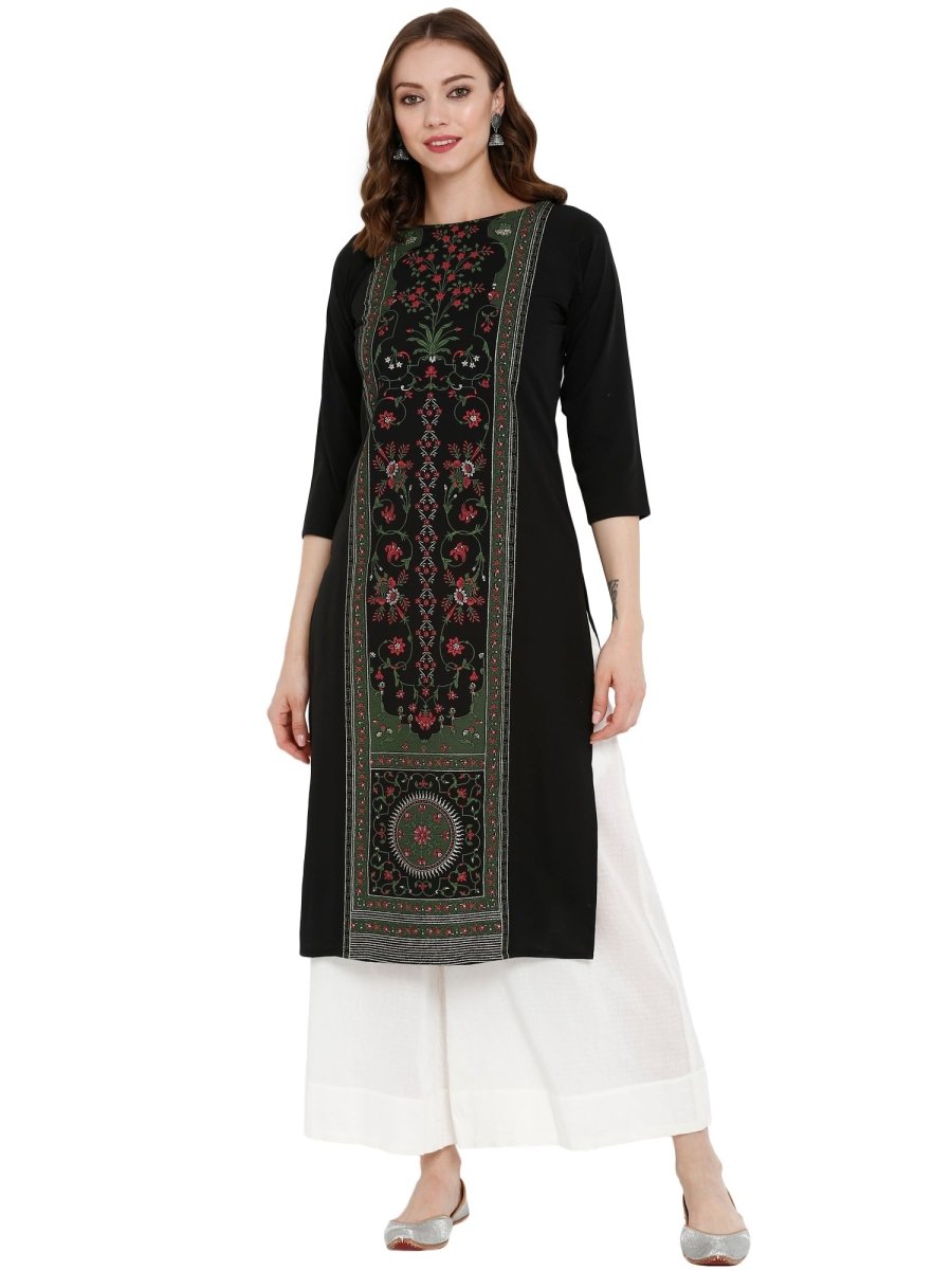 Ahalyaa Women Self Design Crepe Straight Beautiful Kurta | Grocsy