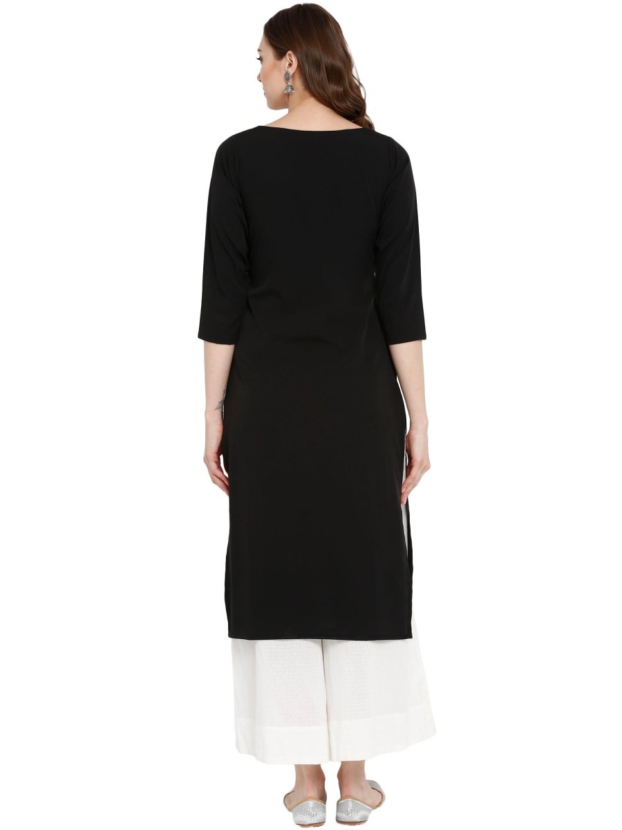 Ahalyaa Women Self Design Crepe Straight Beautiful Kurta | Grocsy