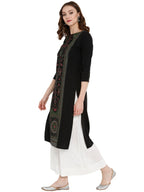 Ahalyaa Women Self Design Crepe Straight Beautiful Kurta | Grocsy