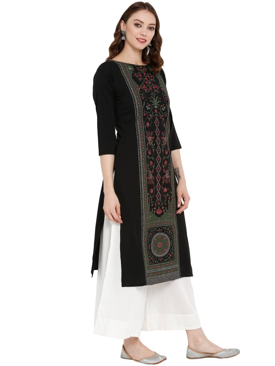 Ahalyaa Women Self Design Crepe Straight Beautiful Kurta | Grocsy
