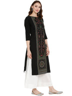 Ahalyaa Women Self Design Crepe Straight Beautiful Kurta | Grocsy
