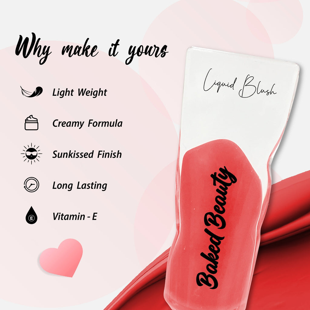 Baked Beauty Warm Orange Liquid Blush - Burnish | Grocsy
