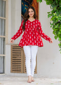 Jaitra Apparels Rayon Peplum Kurti with Full Sleeves and V-Neck | Grocsy