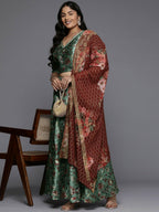 Ahalyaa Women's Traditional wear Lehenga Choli - Green | Grocsy