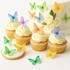 Confect Multicolor | Pack of 56 Edible Wafer Paper Butterflies | Grocsy