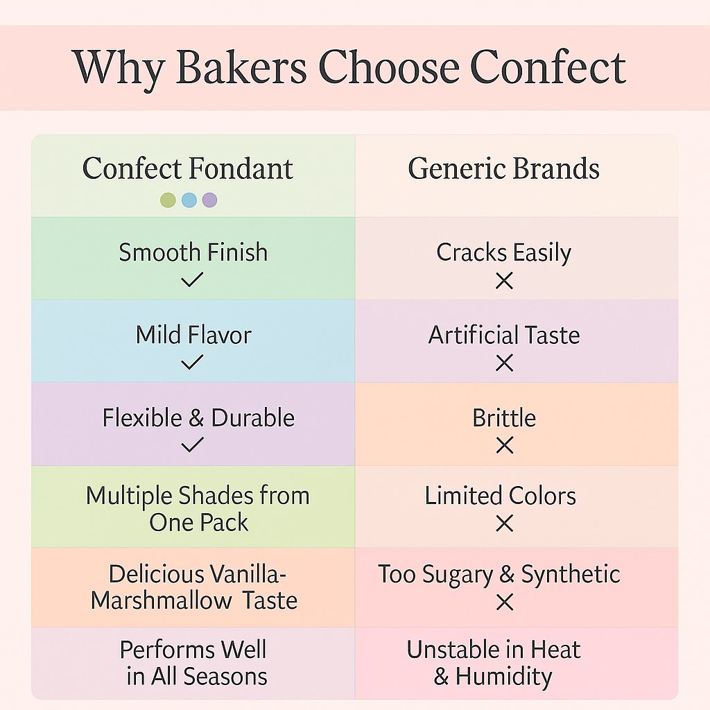 Confect Multipack of Mint green, Baby Blue, Lavender and Peach Sugarpaste 09 | Grocsy