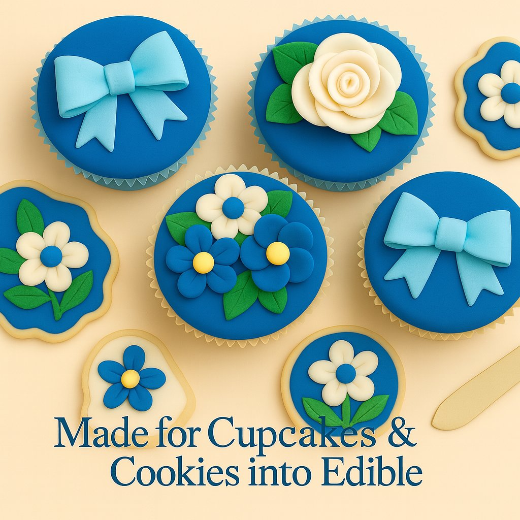 Confect Multipack of White, Electric Blue, Emerald Green and Royal Blue Sugarpaste 23 | Grocsy