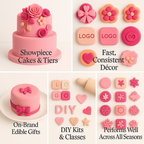 Confect Multipack of Blush Pink, Peach, Neon Pink and Fuchsia Pink Sugarpaste 21 | Grocsy