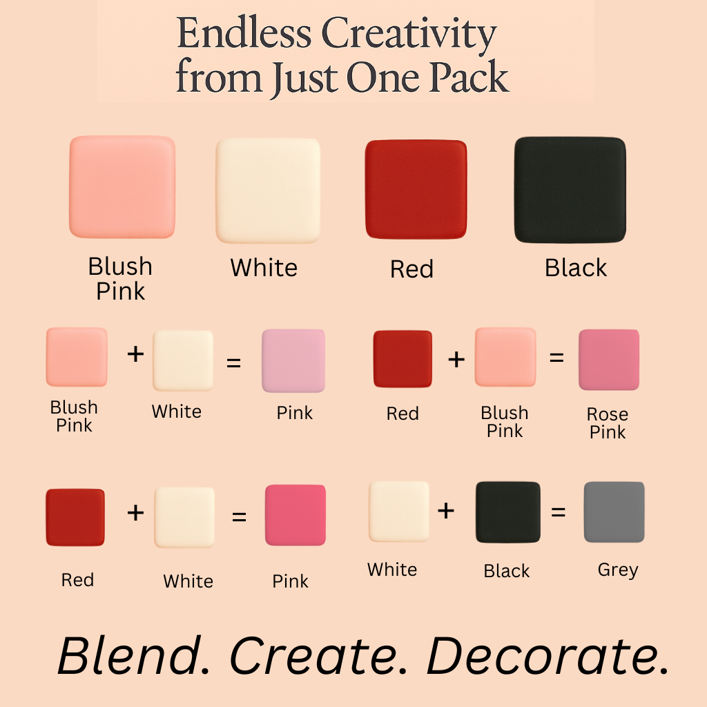 Confect Multipack of Blush Pink, White, Red and Black 28 | Grocsy