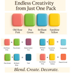 Confect Multipack of Old Rose, Pea Green, Brilliant Blue and Sunshine Yellow Sugarpaste 16 | Grocsy